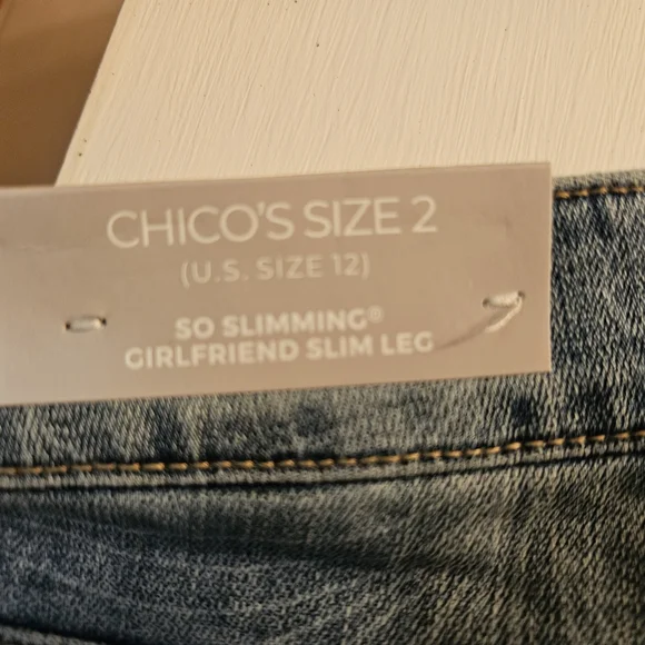 Chico's Light Blue So Slimming Girlfriend Slim Leg Jeans - Picture 5 of 5